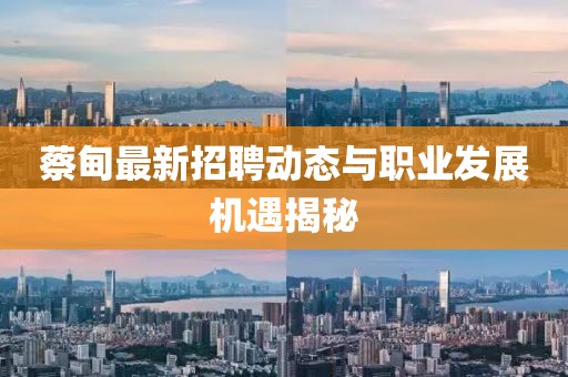 蔡甸最新招聘動態(tài)與職業(yè)發(fā)展機遇揭秘