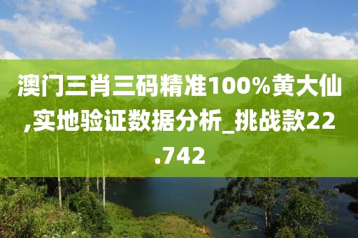 澳門三肖三碼精準(zhǔn)100%黃大仙,實(shí)地驗(yàn)證數(shù)據(jù)分析_挑戰(zhàn)款22.742