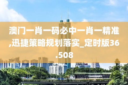 澳門一肖一碼必中一肖一精準(zhǔn),迅捷策略規(guī)劃落實(shí)_定時(shí)版36.508