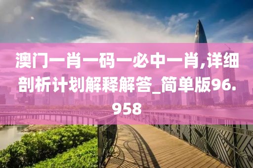 澳門一肖一碼一必中一肖,詳細剖析計劃解釋解答_簡單版96.958