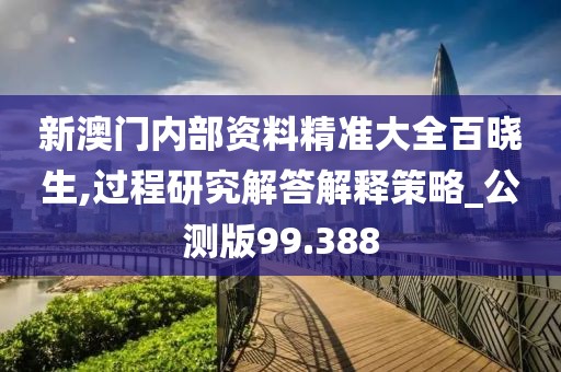 新澳門內(nèi)部資料精準(zhǔn)大全百曉生,過程研究解答解釋策略_公測版99.388