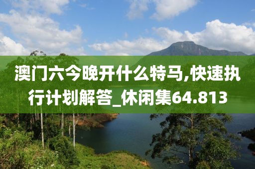 澳門六今晚開什么特馬,快速執(zhí)行計劃解答_休閑集64.813