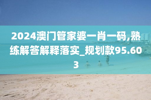 2024澳門管家婆一肖一碼,熟練解答解釋落實_規(guī)劃款95.603