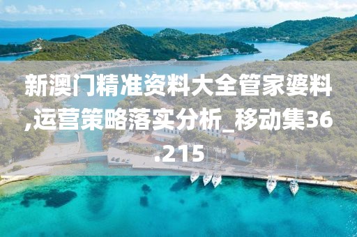 新澳門精準(zhǔn)資料大全管家婆料,運(yùn)營(yíng)策略落實(shí)分析_移動(dòng)集36.215
