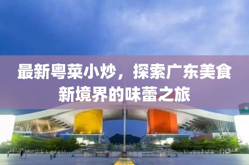 最新粵菜小炒，探索廣東美食新境界的味蕾之旅