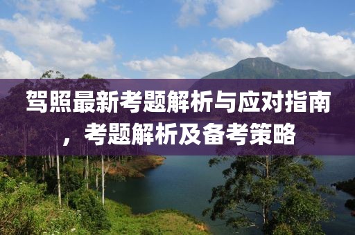駕照最新考題解析與應(yīng)對指南，考題解析及備考策略